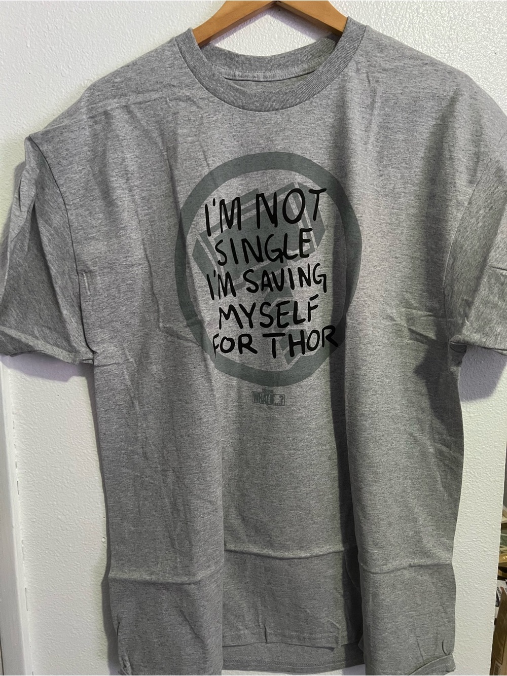 Marvel Gray Short-Sleeve Tee with Black Thor Graphic
